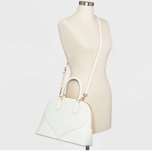 A New Day Heart Dome Shaped Satchel Handbag White